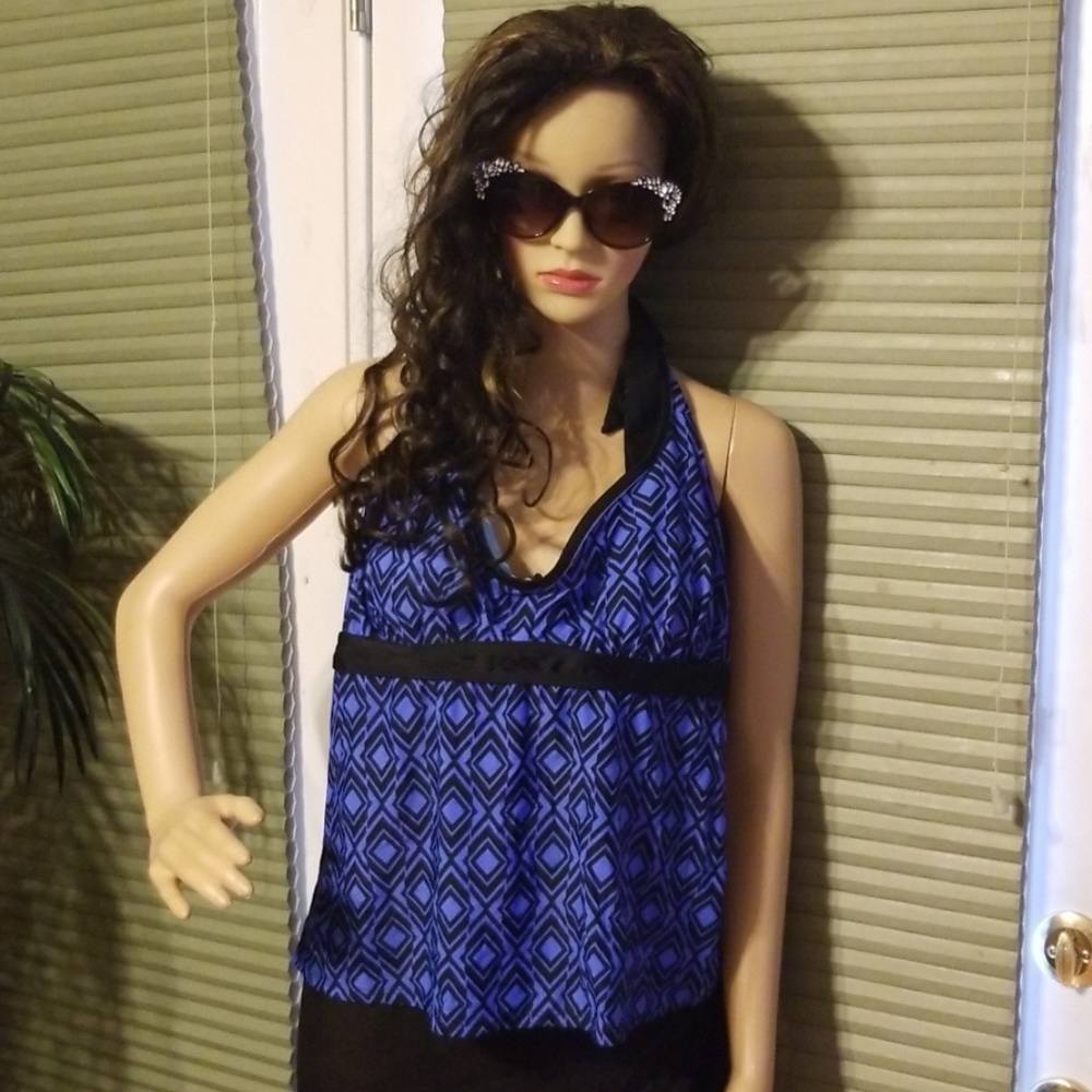 Beach Native padded halter top tankini sz 40 D/DD